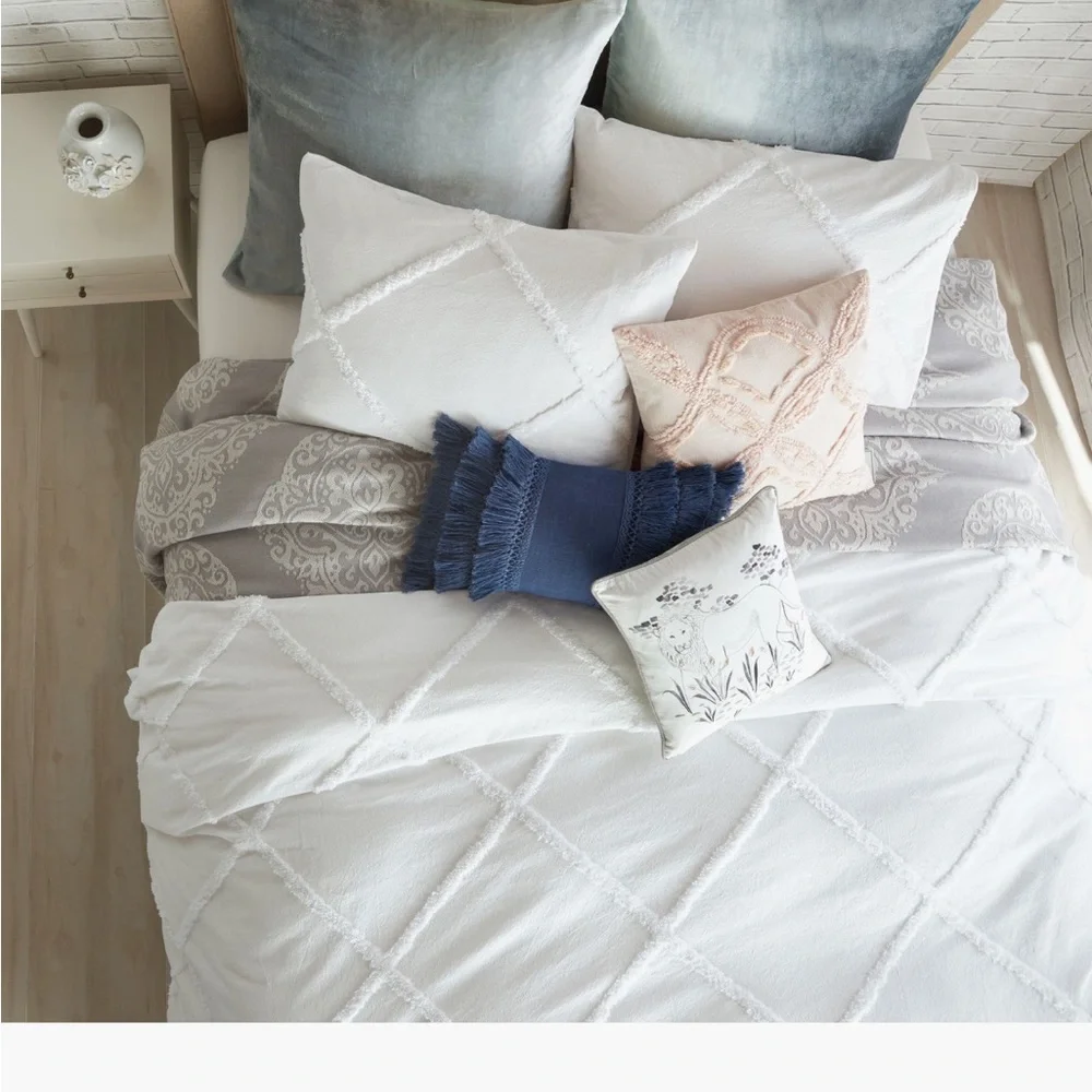 Peri NIP Chenille Lattice Duvet Cover